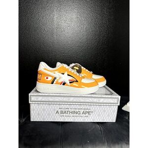 Vintage A Bathing Ape Bapesta Low M1 'Shark Face-Color Block' Orange Sneakers 8